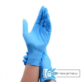 Перчатки нитриловые Wally Plastic синие